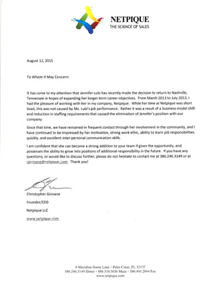 Chris Ginnane Letter of Support