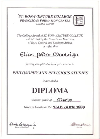 Diploma SBC Manteiga