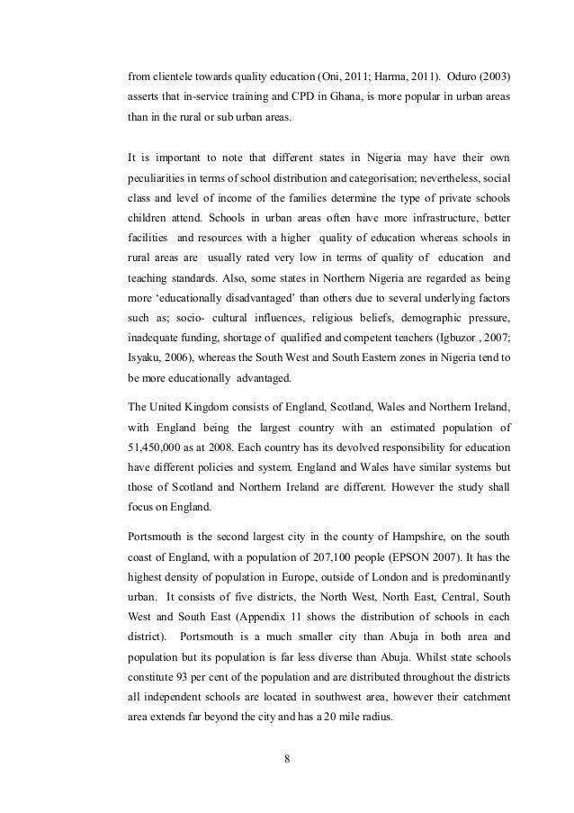 Phd thesis on quality education