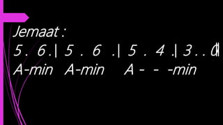 Jemaat :
5 . 6 . 5 . 6 . 5 . 4 . 3 . . 0
A-min A-min A - - -min
 