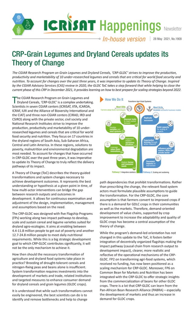 CRPGrain Legumes and Dryland Cereals updates its Theory of Change