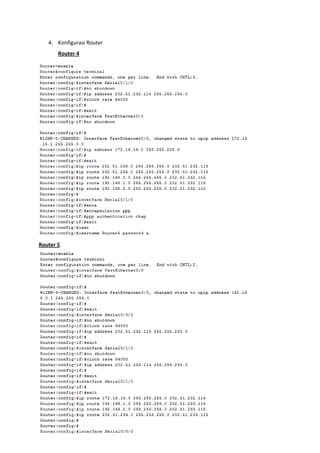 4. Konfigurasi Router
Router 4
Router 5
 