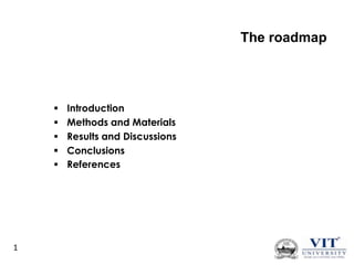 The roadmap







1

Introduction
Methods and Materials
Results and Discussions
Conclusions
References

 