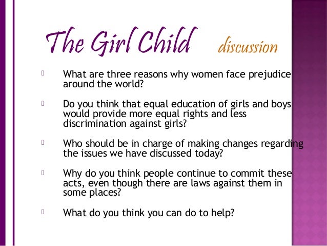 hypothesis on discrimination faced by a girl child