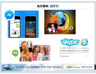 Copyright © NTT Communications Corporation. All rights reserved.
先⾏行行事例例（OTT）
19
 
