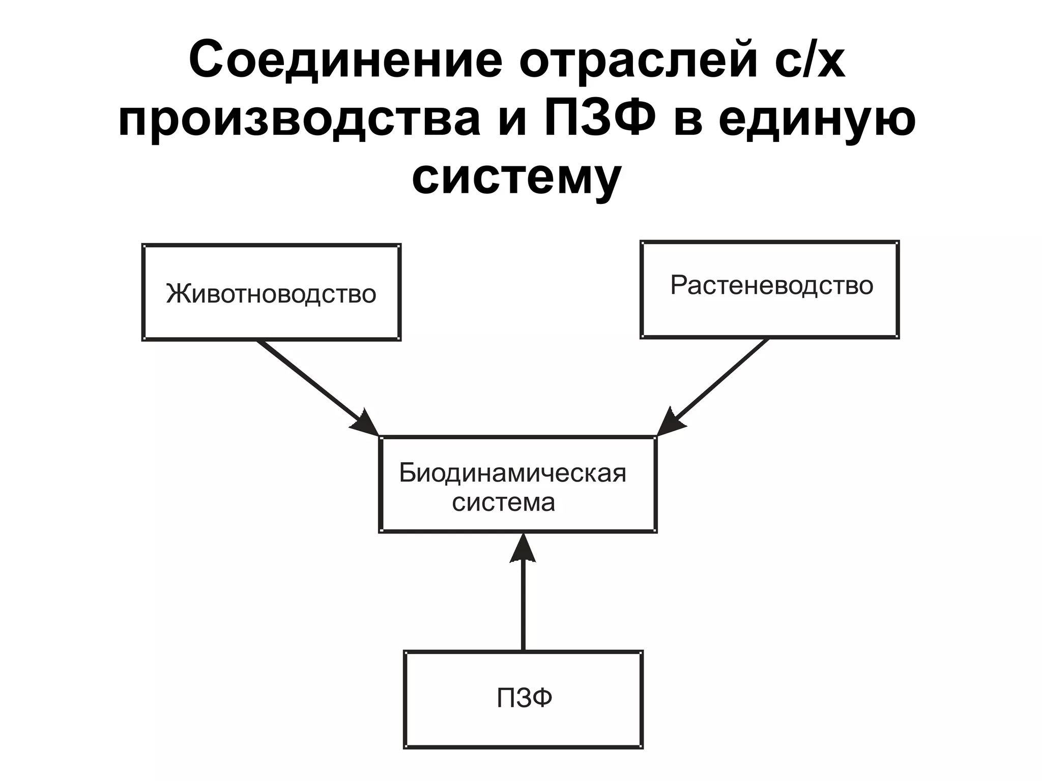 Соединение отраслей с/х производства и ПЗФ в единую систему 