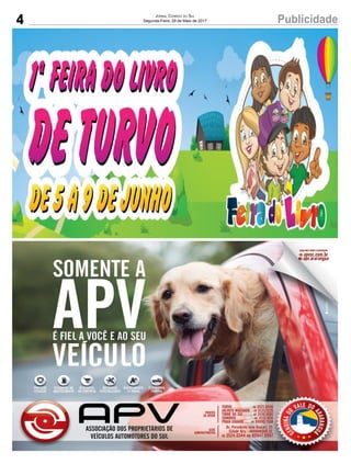 4 PublicidadeJornal Correio do Sul
Segunda-Feira, 29 de Maio de 2017
 