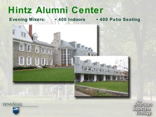 Hintz Alumni Center Evening Mixers:  • 400 Indoors  • 400 Patio Seating 