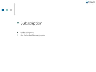 Subscription load subscriptions (list the feeds/URLs to aggregate) 