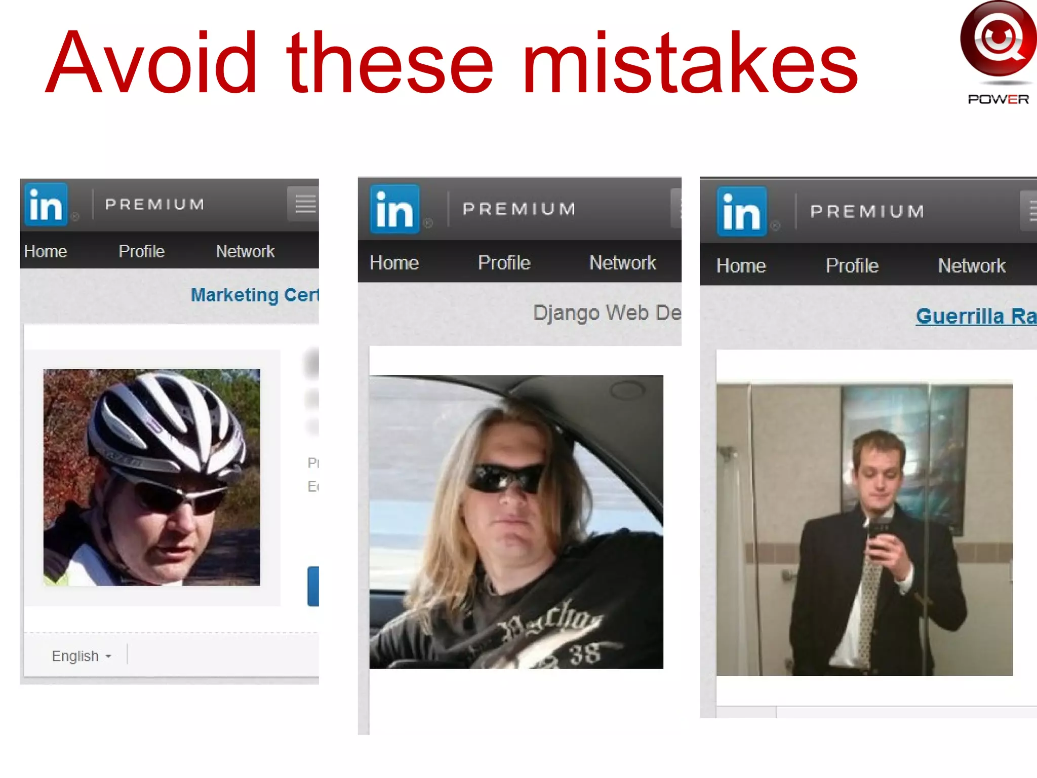 Avoid these mistakes
 