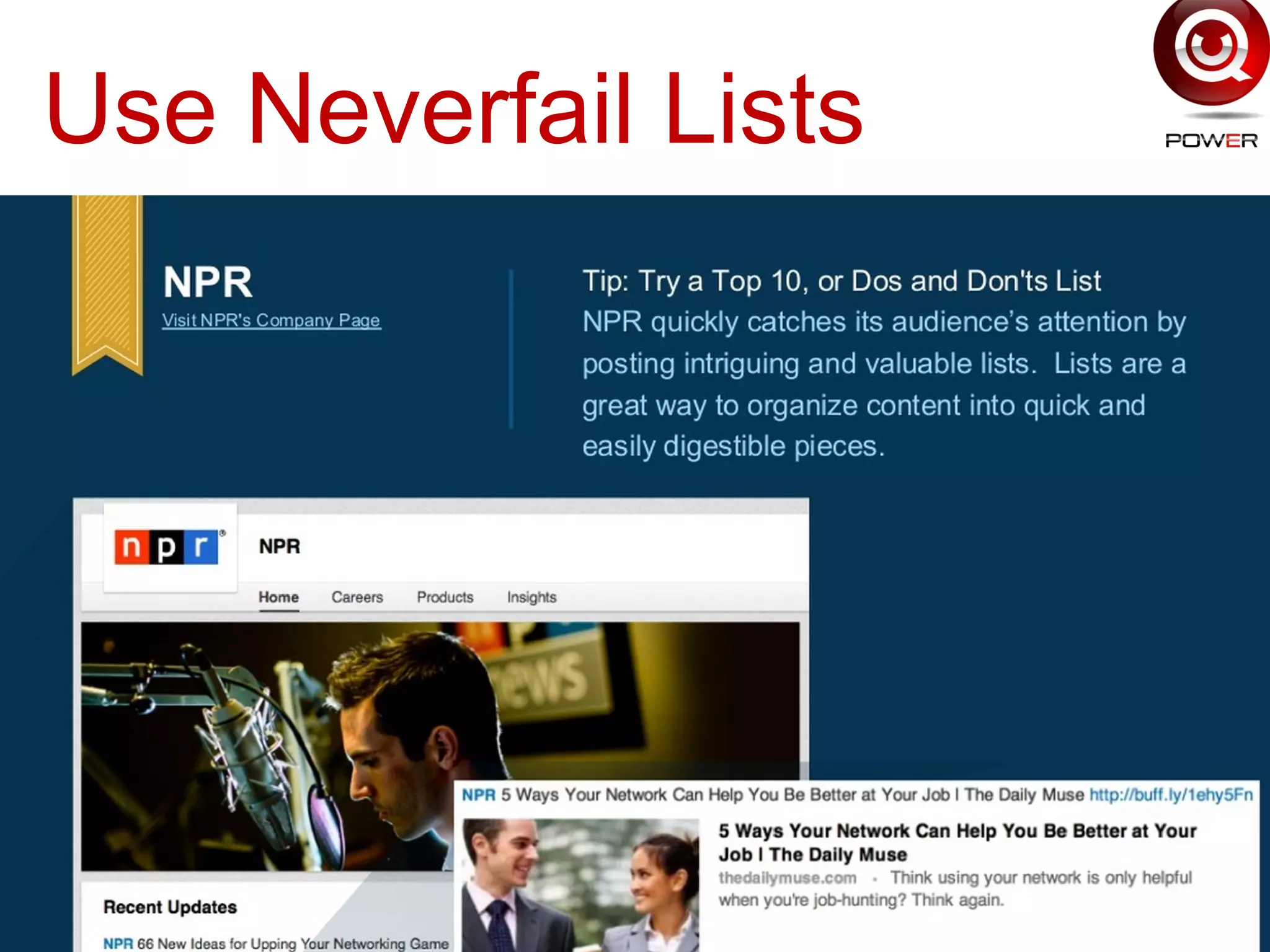 Use Neverfail Lists
 