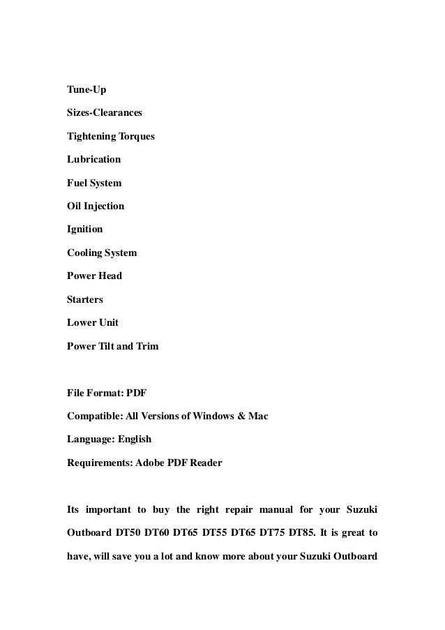 Suzuki Dt65 Outboard Wiring Diagram Dt50 Diagrams