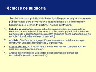 Técnicas y procedimientos de auditoria 2018 | PDF
