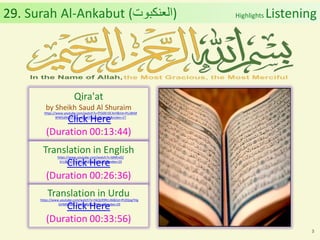 Al Quran (Chapter 29): Surah Al Ankabut [The Spider] | PDF