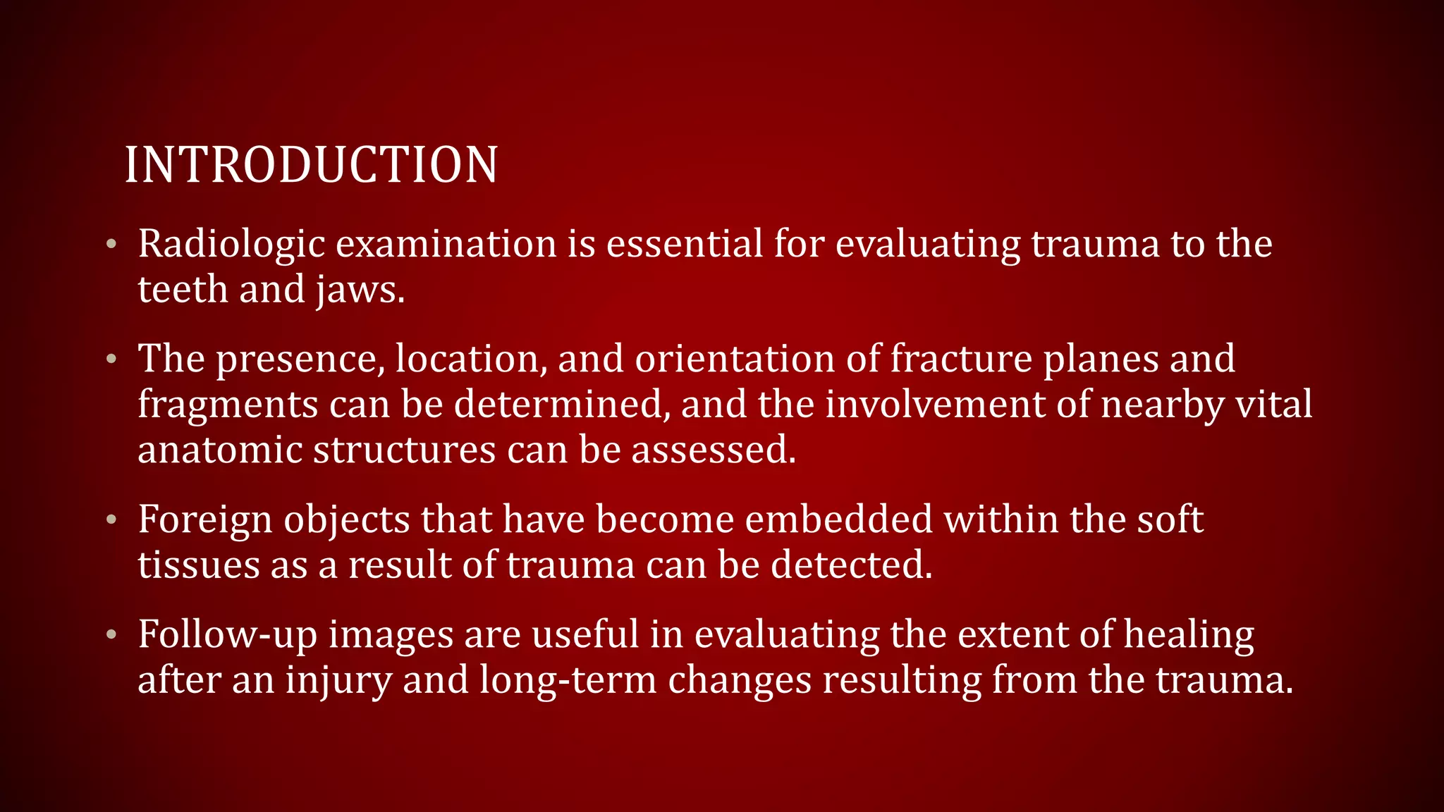 Radiographic Features of Head and Neck Trauma | PPTX