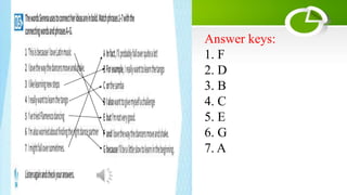 Answer keys:
1. F
2. D
3. B
4. C
5. E
6. G
7. A
 