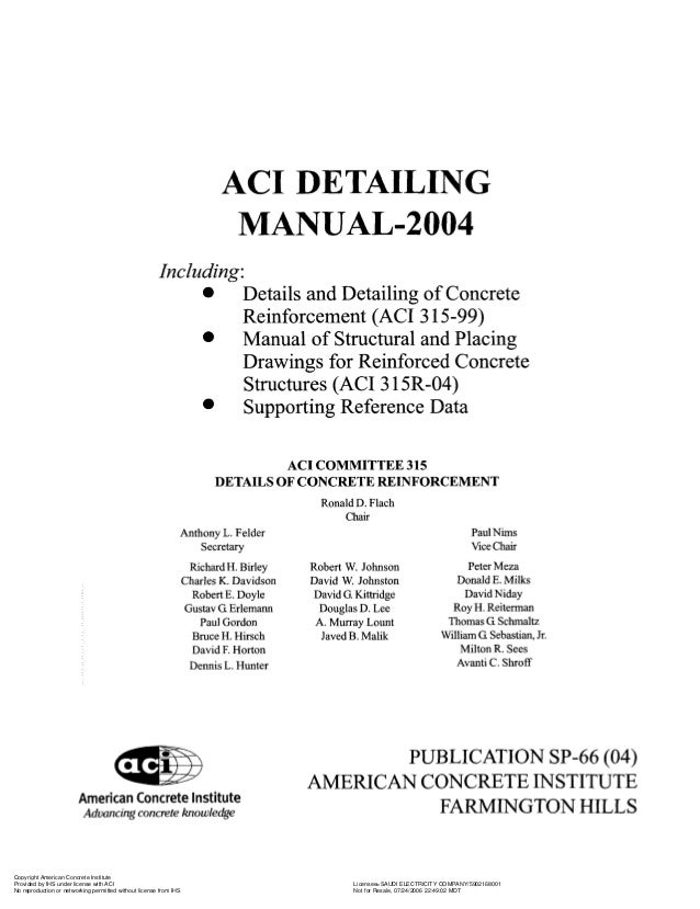 29 JUN 2015 ACI SP66 040 RE BAR DETAILING MANUALl