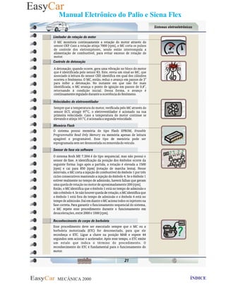 MECÂNICA 2000 Retornar ao indice Retornar ao ÍNDICE 2
Manual Eletrônico do Palio e Siena Flex
 