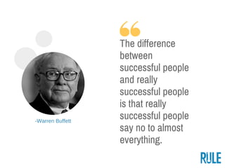­Warren Buffett
The difference
between successful
people and really
successful people is
that really successful
people say...