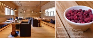 KulinARiK // CUCINA GOURMET
// Ob großzügiges Frühstücksbuﬀet oder der kleine
Hunger zwischendurch, ob leichtes Vitalmenü,
Gourmetmenü oder gar Galadiner: Lukullus hätte
seine reinste Freude an der Gourmetküche im Paradies
gehabt. Die Küchenmannschaft lebt die glückliche
Zusammenkunft von mediterraner Leidenschaft und
Südtiroler Tradition. Stilvolles Speisen auf unserer
traumhaften Terrasse unter freiem Himmel mit einem
guten Tropfen aus unserer Weinschatzkammer – so
wird Urlaub zum kulinarischen Erlebnis!

// Lucullo avrebbe adorato la gastronomia per
buongustai del Paradies, con ricche colazioni a buffet,
spuntini durante la giornata, leggere ricette Vital,
menù gourmet e cene di gala, creati dal nostro team di
cuochi, che rende vivo il perfetto connubio di passione
mediterranea e tradizione altoatesina. Ricette raﬃnate
degustate sulla nostra incantevole terrazza, al cospetto del cielo dell’Alto Adige e accompagnate da nobili
stille custodite nella nostra cantina vini, fanno di ogni
vacanza un indimenticabile viaggio gastronomico!

 