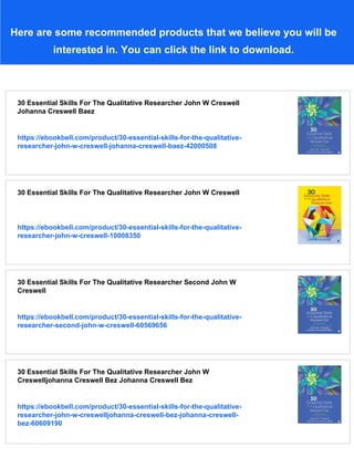 Qualitative Research Skills For Social Work 1st Edition Malcolm Carey | PDF