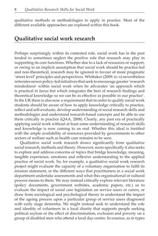 Qualitative Research Skills For Social Work 1st Edition Malcolm Carey | PDF