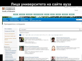 Лица университета на сайте вуза
 