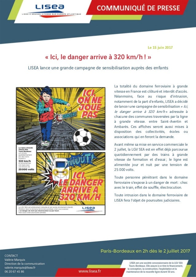 Campagne De Sensibilisation Au Danger De La Voie Ferree