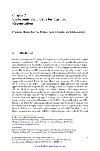 Stem Cells And Cardiac Regeneration Rosalinda Madonna Editor | PDF