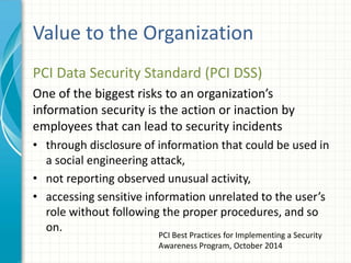Pci Data Security Example Best Practices for Security Awareness and Training | PDF