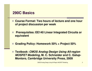 CMOS Analog Design  Lect 1
