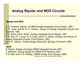 CMOS Analog Design  Lect 1