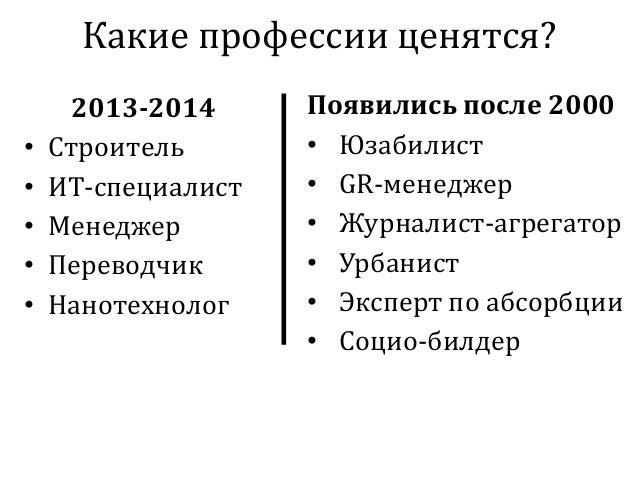 Критерии выбора профессии таблица