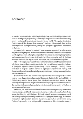 Geospatial Application Development Using Python Programming Galety | PDF