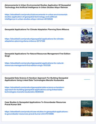 Geospatial Application Development Using Python Programming Galety | PDF