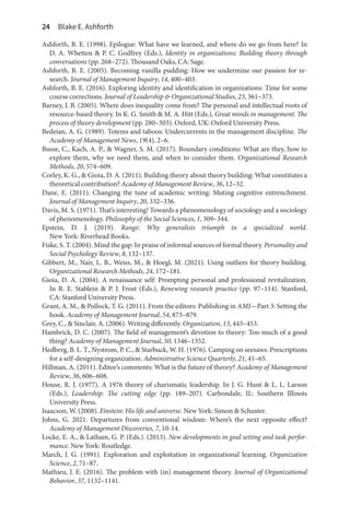 Blake Ashforth A Journey Toward Influential Scholarship Insights From Leading ...