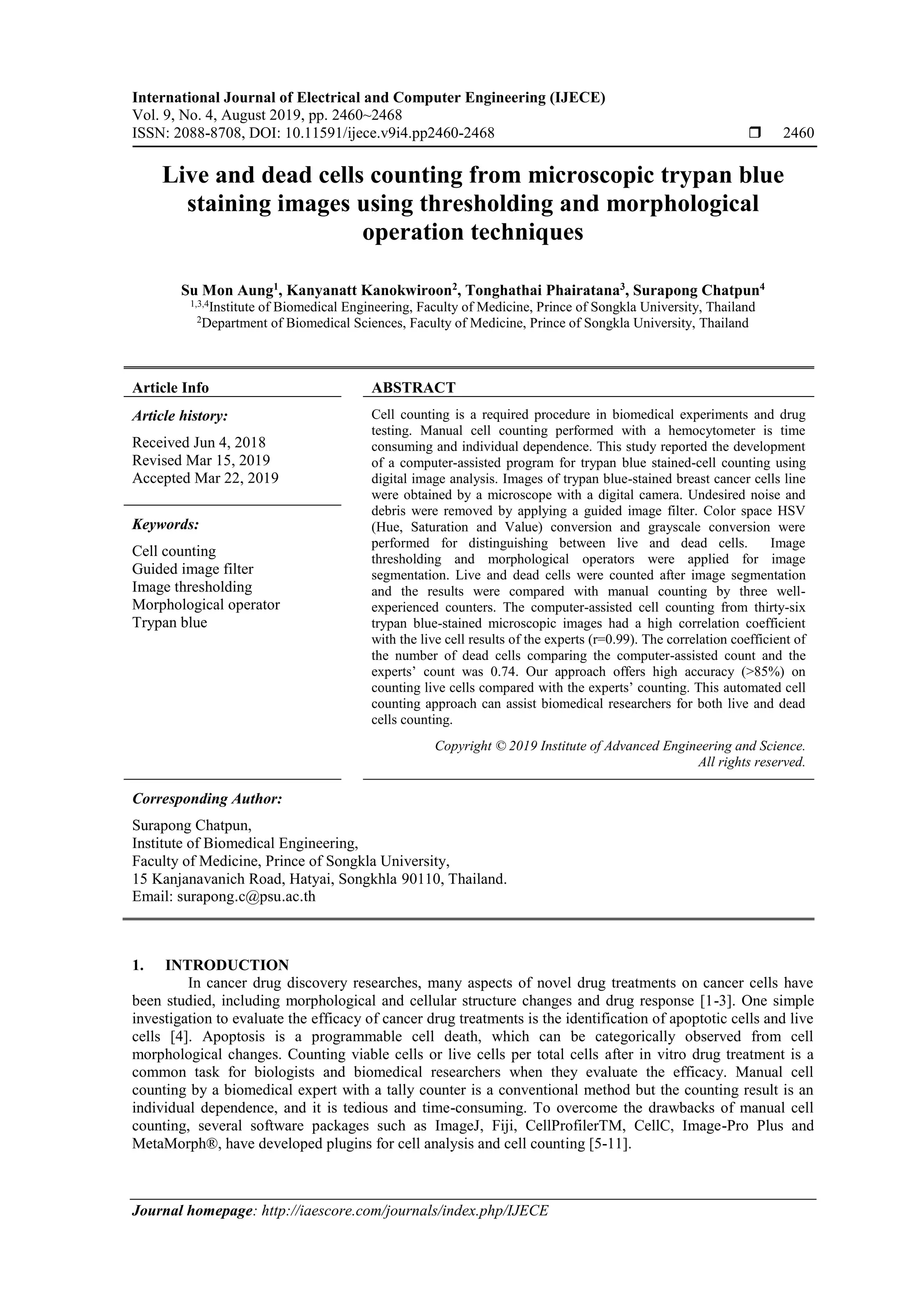 Live and Dead Cells Counting from Microscopic Trypan Blue Staining ...
