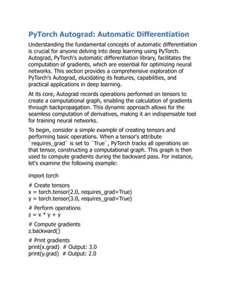 Pytorch A Detailed Overview Agladze Mikhail | PDF
