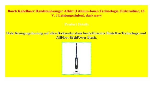 Bosch Kabelloser Handstaubsauger Athlet Lithium Ionen Technologie
