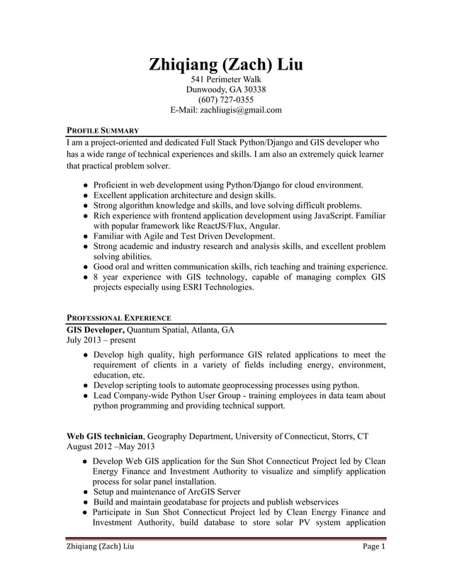 Resume-Python-Developer-ZachLiu | PDF