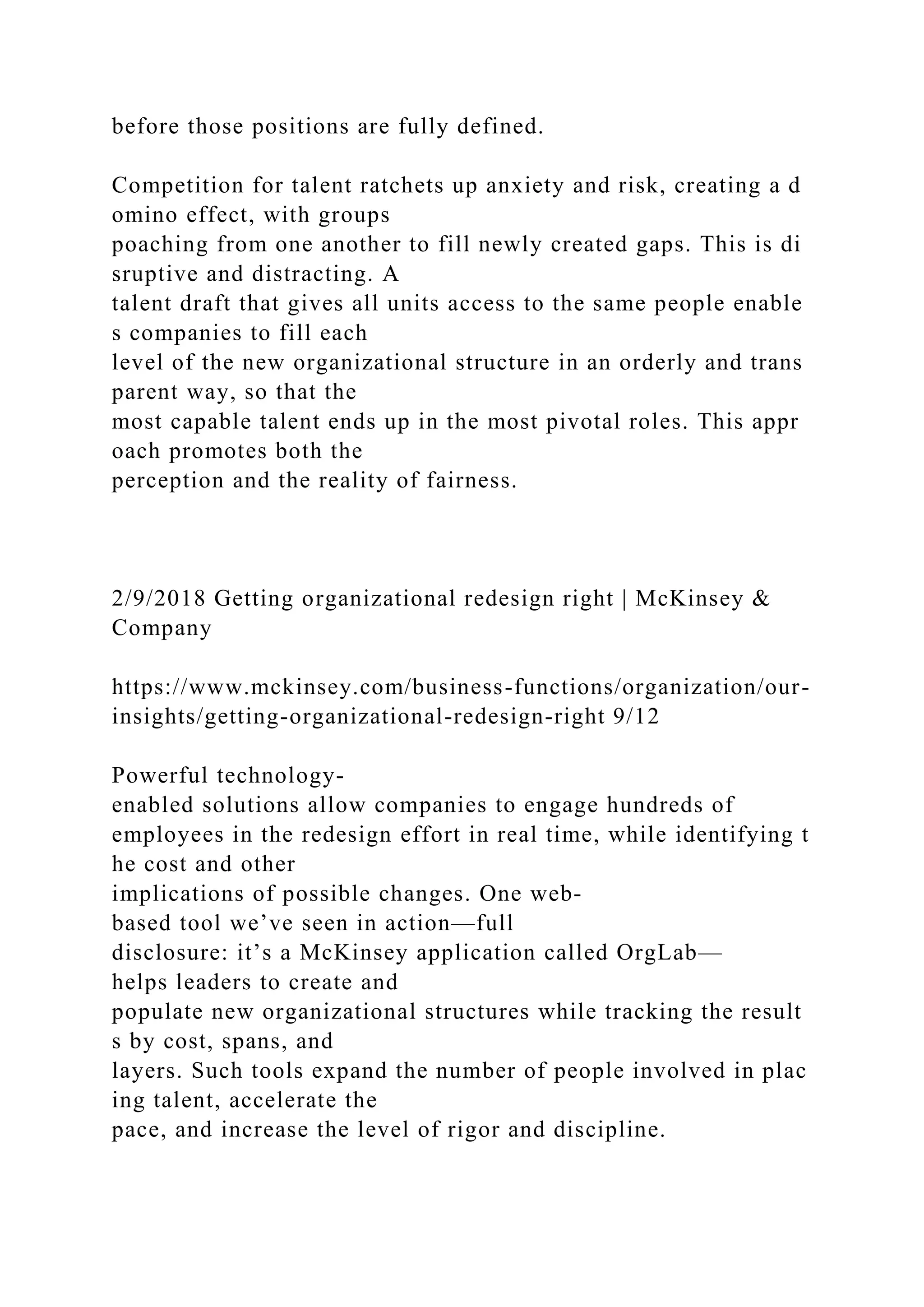 292018 Getting organizational redesign right McKinsey & Co.docx