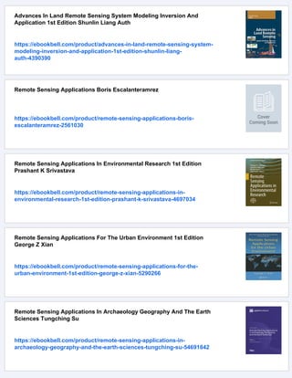 Remote Sensing Application Ii A Climate Change Perspective In ...