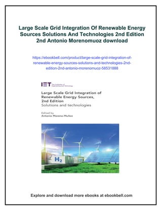 Large Scale Grid Integration Of Renewable Energy Sources Solutions And ...
