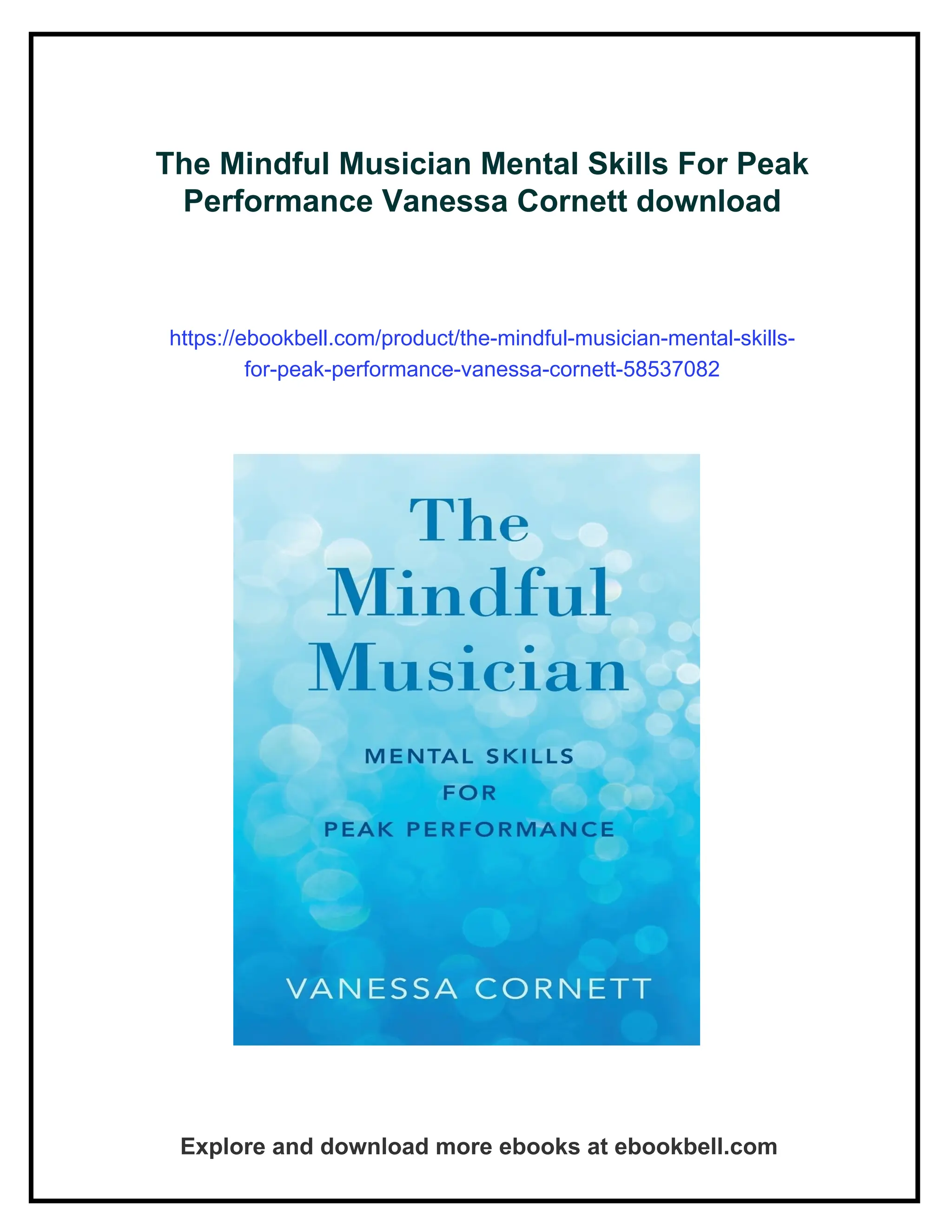 Photo inspiration: Fresh Look at The Mindful Musician Mental Skills For Peak Performance Vanessa Cornett