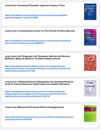 Lung Cancer Pathophysiology An Interdisciplinary Approach Nima Rezaei | PDF