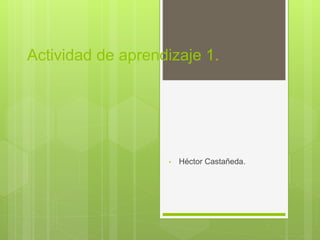 Actividad de aprendizaje 1.
• Héctor Castañeda.
 