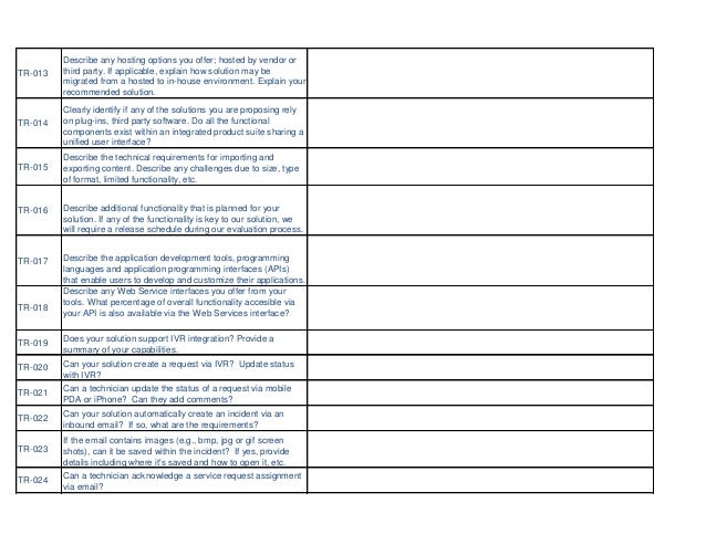 It Service Desk Software Rfp Template