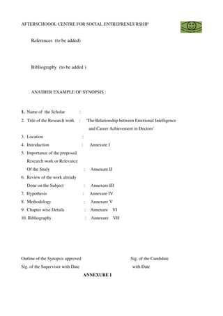 29312434 how-to-prepare-a-synopsis-for-phd-research | PDF