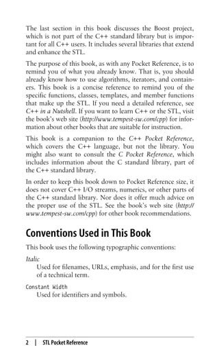 Stl Pocket Reference Containers Iterators And Algorithms Ray Lischner | PDF