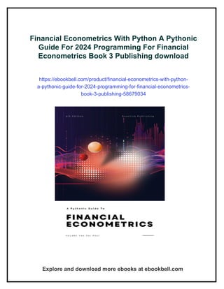 Financial Econometrics With Python A Pythonic Guide For 2024 ...